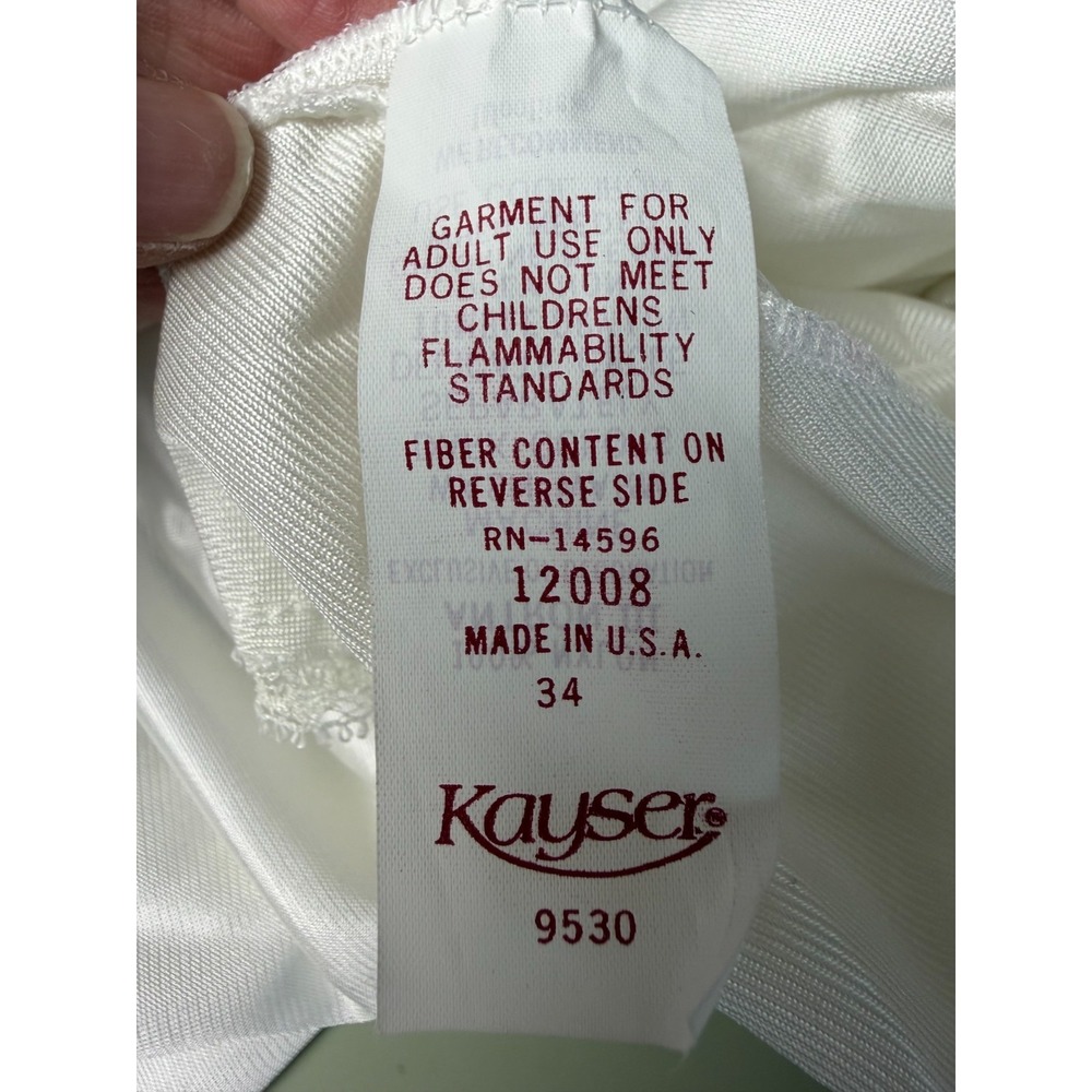 Vintage Kayser Slip Dress Women's Size 34 White Lace Nylon Dollette Balletcore - Picture 8 of 12